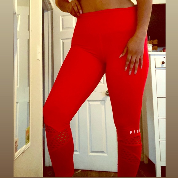PINK Victoria's Secret Pants - PINK Ultimate Red Leggings - Size M